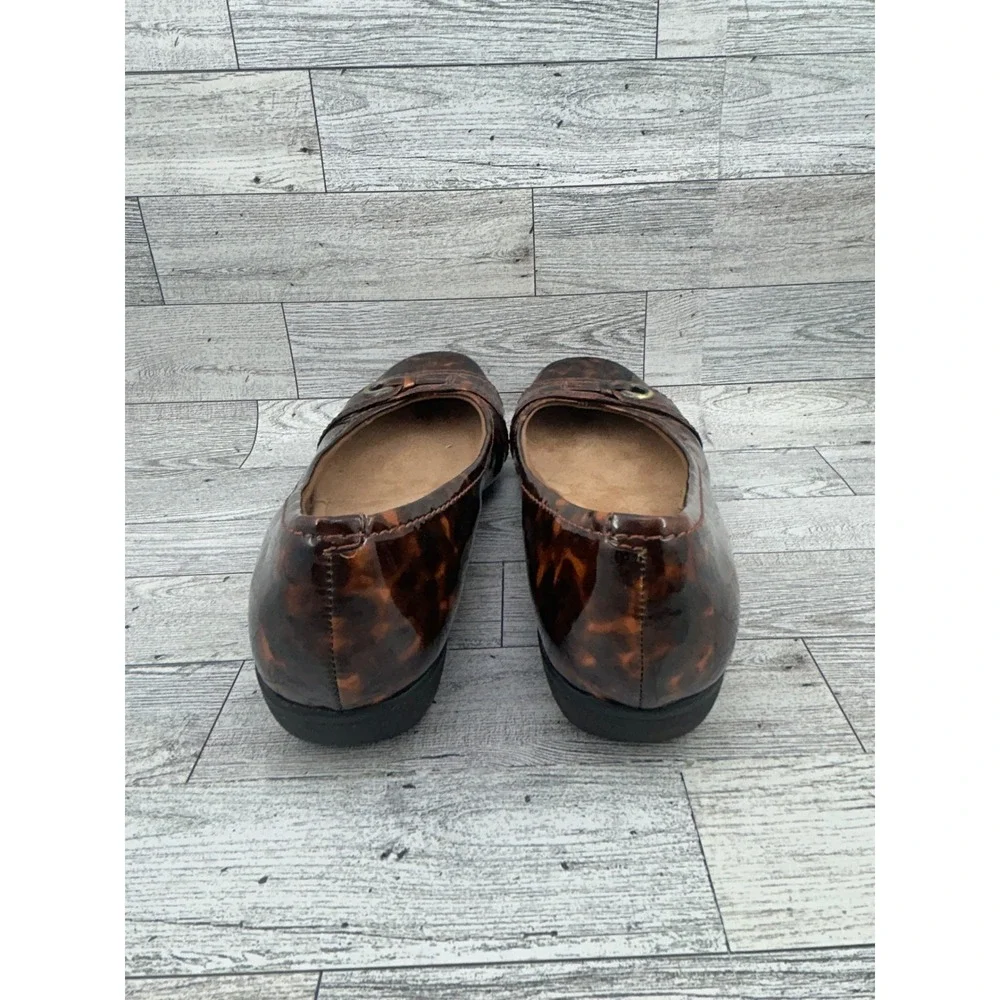 Clarks Collection Tortoiseshell Patent Leather Ballet Flats Women's‎ Size 8.5 M